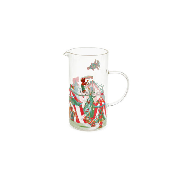 brocca in vetro borosilicato bear natale nuvole di stoffa