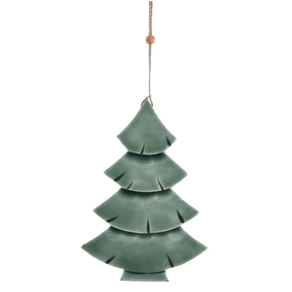 decoro albero in legno di mango smaltato verde blanc mariclò