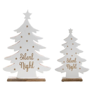 set 2 decori albero in metallo blanc mariclò